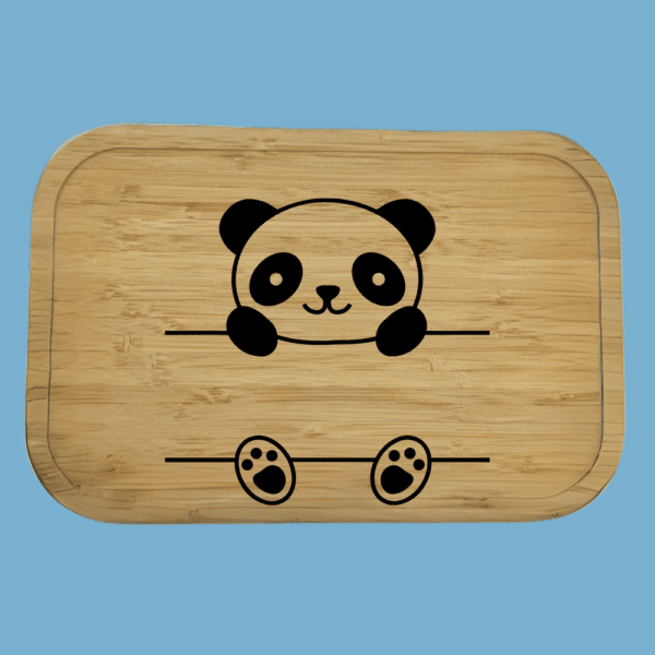 Brotdose Edelstahl und Bambusdeckel Panda – Bild 6