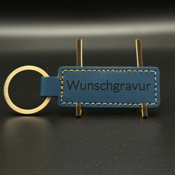 Schlüsselanhänger aus Leder - Blau